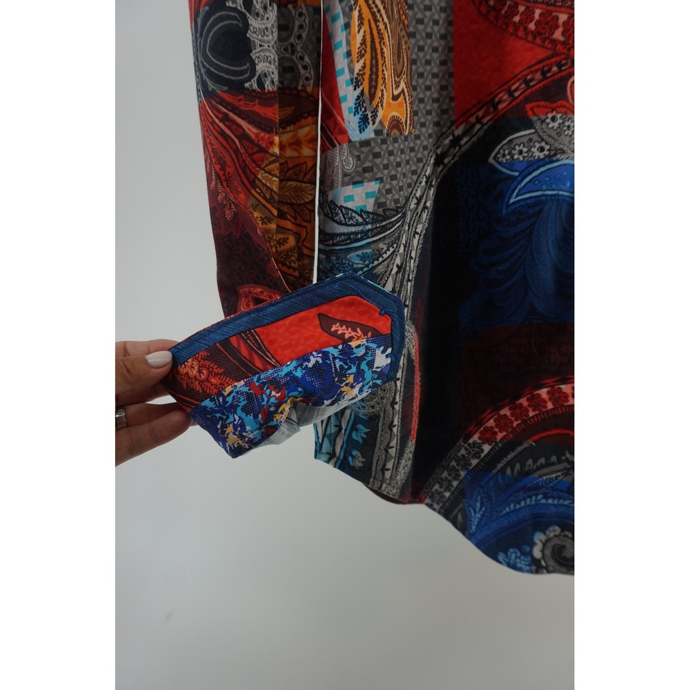 Robert Graham Art Deco Button Down Shirt Paisley Patchwork eclectic Luxury Large - Picture 3 of 8